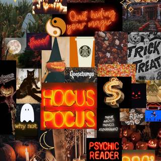 Spooky Halloween collage wallpaper