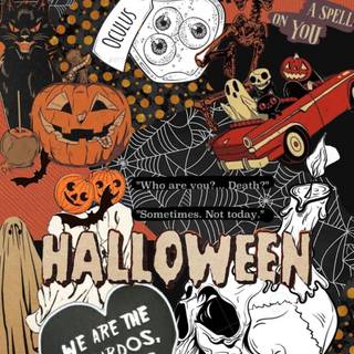 Spooky Halloween collage wallpaper