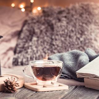 Autumn book tea wallpaper