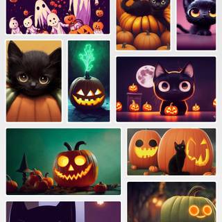 Spooky Halloween collage wallpaper