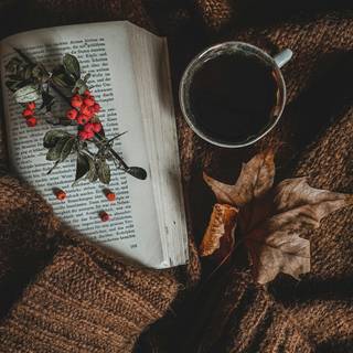 Autumn books coffee wallpaper