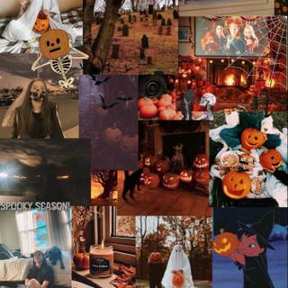 Spooky Halloween collage wallpaper