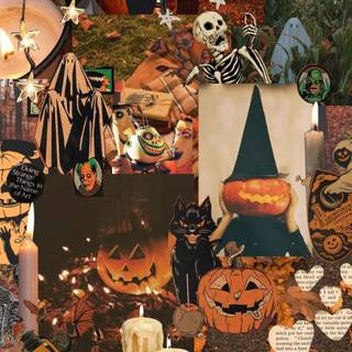 Spooky Halloween collage wallpaper