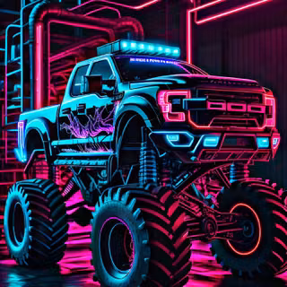 Cool neon trucks wallpaper