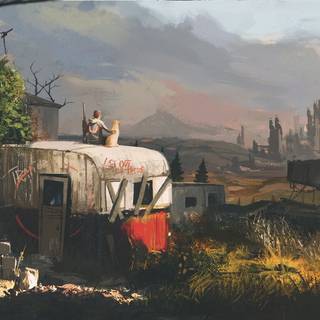 Post apocalyptic landscape wallpaper