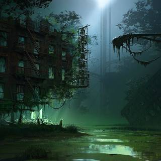 Post apocalyptic landscape wallpaper