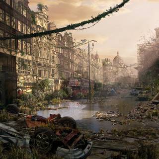 Post apocalyptic landscape wallpaper