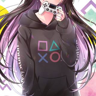 Girl gamer PS4 wallpaper