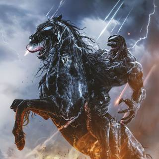 Venom horse riding wallpaper