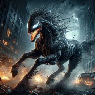 Venom horse riding wallpaper