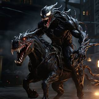Venom horse riding wallpaper