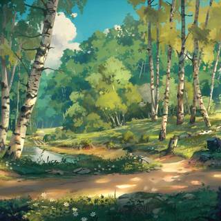 Forest drawings wallpaper