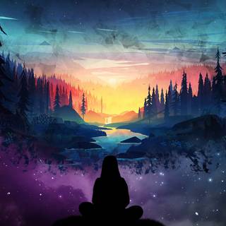 Forest drawings wallpaper