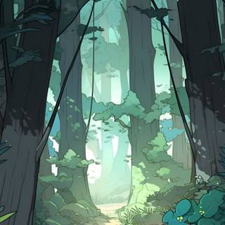 Forest drawings wallpaper