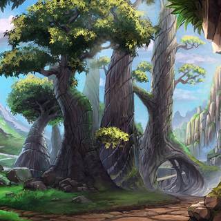 Forest drawings wallpaper