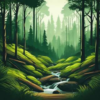 Forest drawings wallpaper