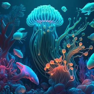 Jellyfish art wallpaper