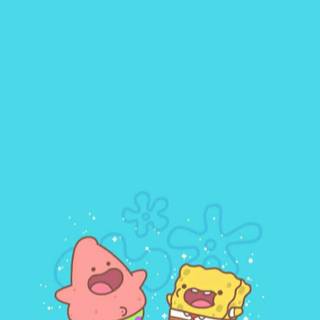 Cute blue Spongebob wallpaper