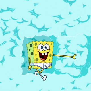 Cute blue Spongebob wallpaper
