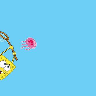 Cute blue Spongebob wallpaper