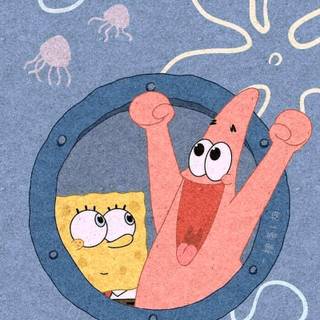Cute blue Spongebob wallpaper
