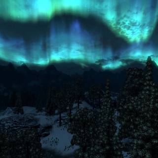 5760x1080 winter forest wallpaper