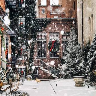 Winter vintage art wallpaper