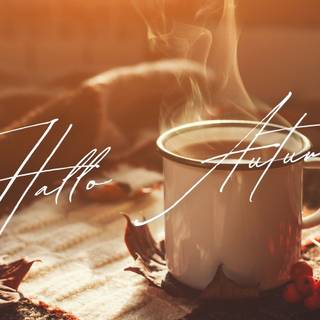 Simple autumn coffee wallpaper
