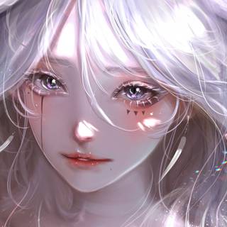 Anime girl white hair 4k wallpaper