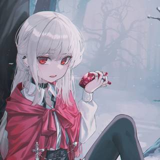 Anime girl white hair 4k wallpaper