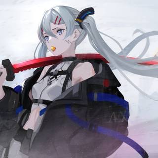 Anime girl white hair 4k wallpaper