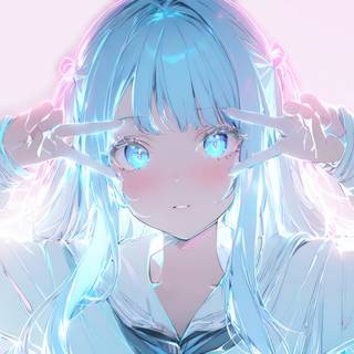 Anime girl white hair 4k wallpaper