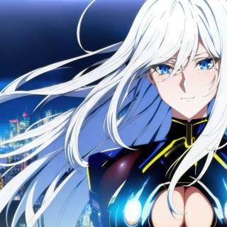 Anime girl white hair 4k wallpaper