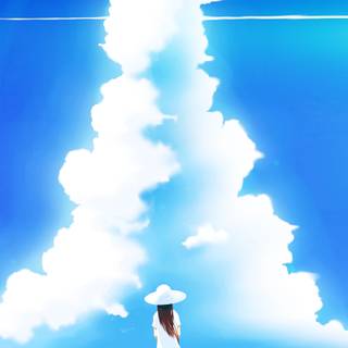 Blue sky anime 4k wallpaper