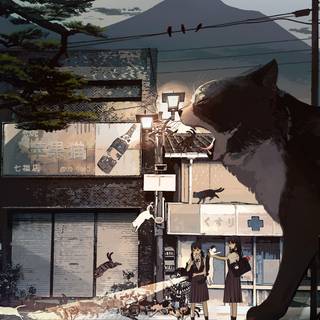 Anime 4k cat wallpaper