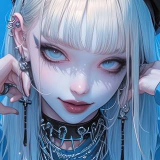 Anime girl white hair 4k wallpaper