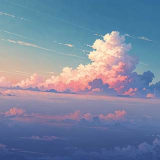 Blue sky anime 4k wallpaper