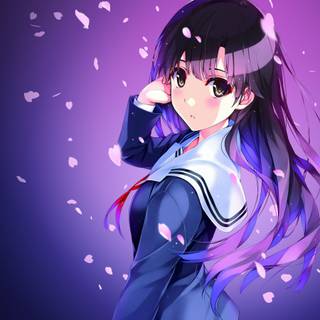 4k purple anime girl wallpaper
