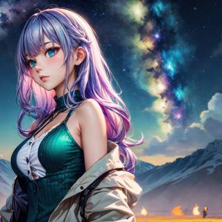 4k purple anime girl wallpaper