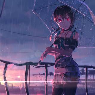 4k purple anime girl wallpaper