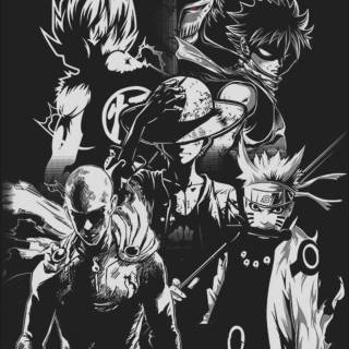 White and black anime manga wallpaper