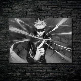 Black and white Gojo HD wallpaper