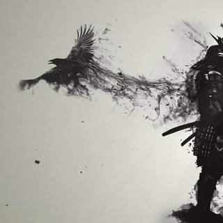 PC white and black samurai anime wallpaper