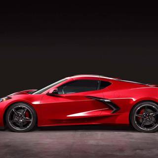 Red and blue Corvette C8 wallpaper