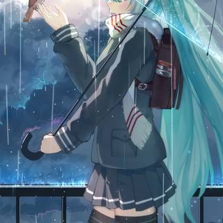Rain anime phone wallpaper