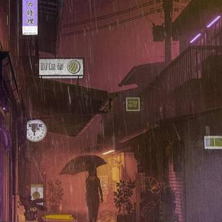 Rain anime phone wallpaper