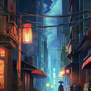 Rain anime phone wallpaper