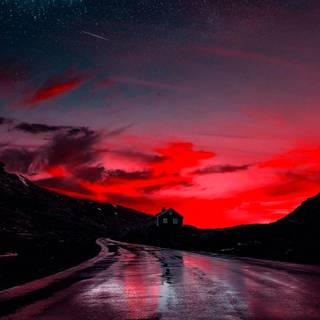 Red galaxy iPhone wallpaper