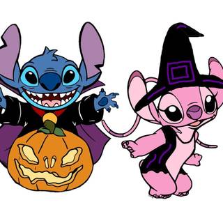 Angel and Stitch Halloween wallpaper