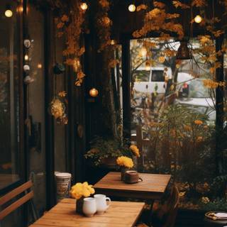 Café autumn wallpaper